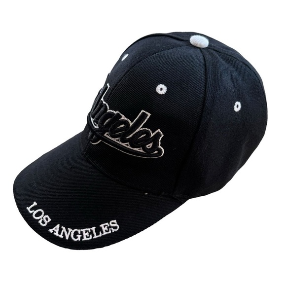 Los Angeles Hat Black Adjustable Baseball Cap LA California Streetwear Casual - Picture 7 of 13